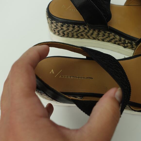 A/Anthropologie Womens Elastic Platform Slingback Sandals Black Multi EU 39 US 8 - Picture 3 of 7